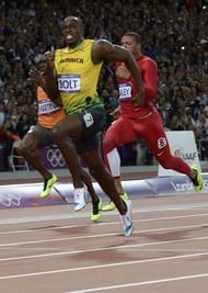 Jamaica's Usain Bolt wins the men's 100m final